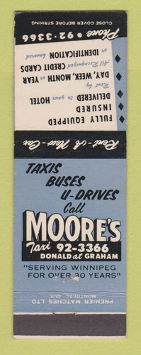 Matchbook cover moore s - cover,