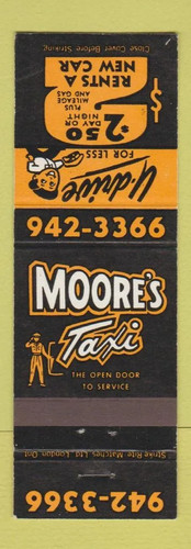 Matchbook cover moore s - cover, moore's